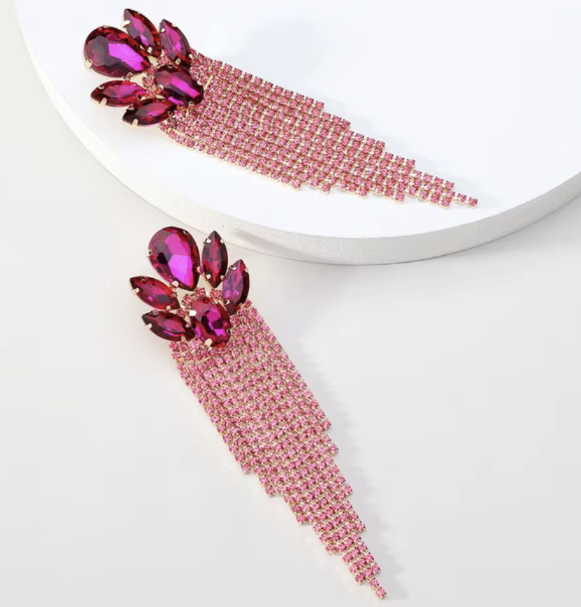 Crystal Tassel Earrings