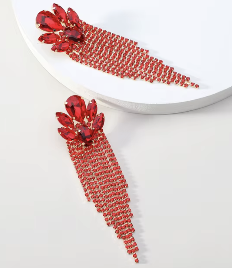 Crystal Tassel Earrings